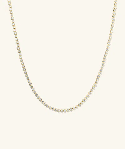 Mejuri Zadie Bezel Lab Grown Sapphire Tennis Necklace