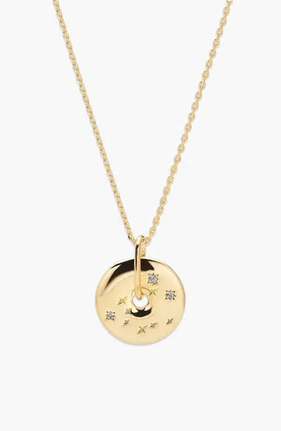 Mejuri Zodiac Pendant Necklace In Gold - Aquarius