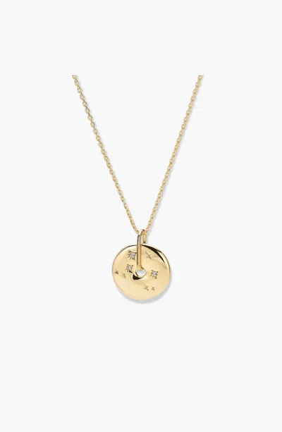 Mejuri Zodiac Pendant Necklace In Gold - Libra