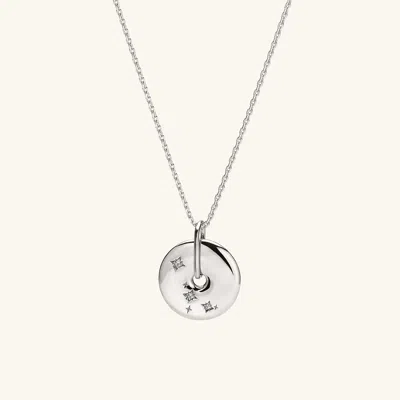 Mejuri Zodiac Pendant Necklace Cancer Silver In Yellow