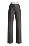 Mel Usine Amandine Pleated Cotton-twill Combo Pants In Multi