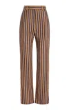Mel Usine Amandine Pleated Linen-cotton Pants In Multi