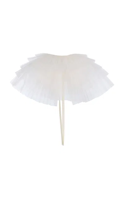 Mel Usine Arras Ruffle Silk Tulle Collar In White