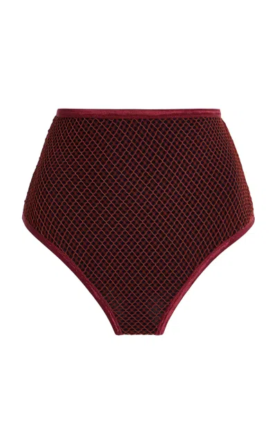 Mel Usine Brigitte Fishnet Brief In Red