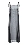 Mel Usine Camille Sheer Silk-chiffon Dress In Black