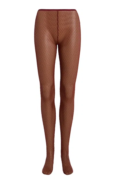 Mel Usine Eloise Fishnet Legging In Red