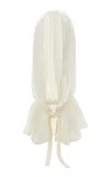 Mel Usine Jeanne Tie Fastening Silk-charmeuse Hood In White