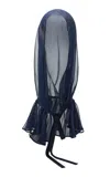 Mel Usine Jeanne Tie Fastening Silk-chiffon Hood In Blue