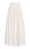 Mel Usine Juliette A-line Cotton-poplin Skirt In White