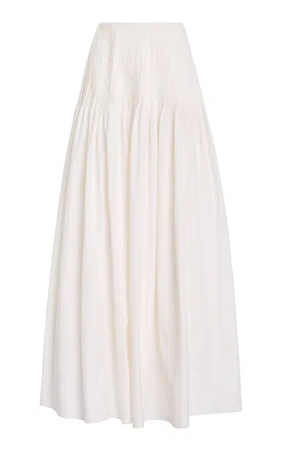 Mel Usine Juliette A-line Cotton-poplin Skirt In White