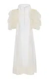 Mel Usine Liliane Rouched Silk-organza Dress In White