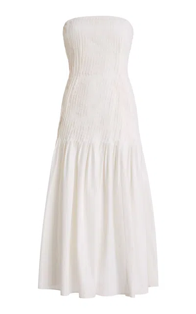 Mel Usine Lucienne A-line Cotton-poplin Dress In White