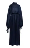 Mel Usine Mathilde Silk-charmeuse Maxi Dress In Blue