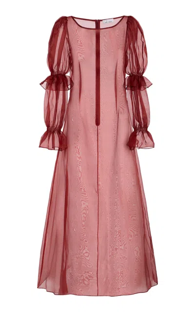 Mel Usine Melisande A-line Silk-organza Dress In Red