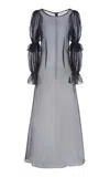 Mel Usine Melisande Silk-organza Dres In Black