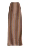 Mel Usine Nadege Pinstripe A-line Linen-cotton Skirt In Multi
