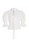 Mel Usine Nadine Cotton-poplin Top In White