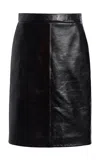 Mel Usine Odette Satin Leather Skirt In Black