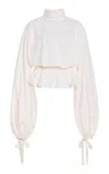 Mel Usine Philippa Cotton-poplin Top In White