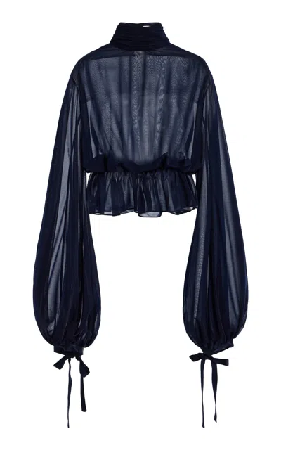 Mel Usine Philippa Jersey Top In Blue