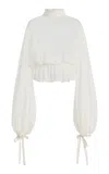 Mel Usine Philippa Silk-chiffon Top In White