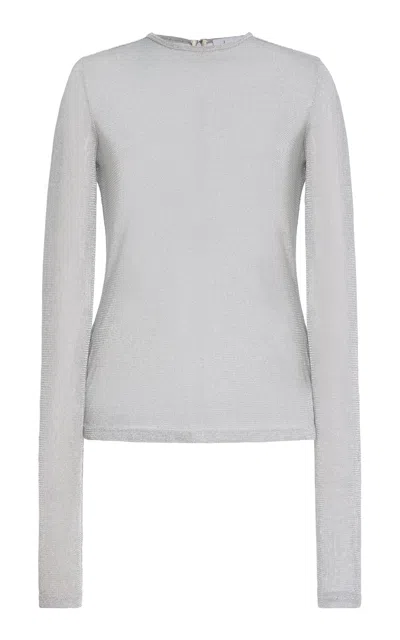 Mel Usine Sophie A-line Chainmail Knit Top In Silver