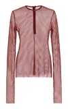 Mel Usine Sophie A-line Fishnet Top In Red
