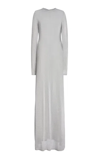 Mel Usine Veronique A-line Chainmail Knit Dres In Silver