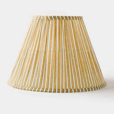 Mela Artisans Candystripe Pleated Lamp Shade In Yellow