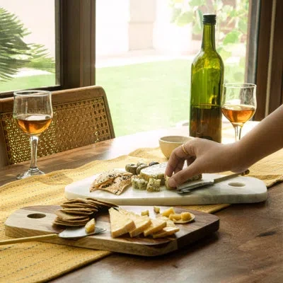 Mela Artisans Duo Wood And Marble Cutting Boards Set Of 2