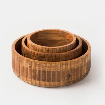 Mela Artisans Etta Acacia Wood Bowls In Brown