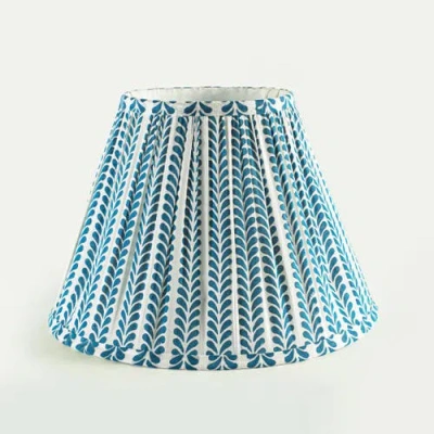 Mela Artisans Flourish Handblocked Lampshade In Blue
