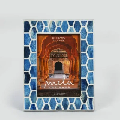Mela Artisans Gramercy Inlay Picture Frame In Blue