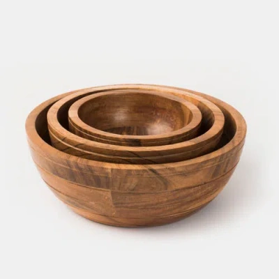 Mela Artisans Grava Acacia Wood Bowls In Brown
