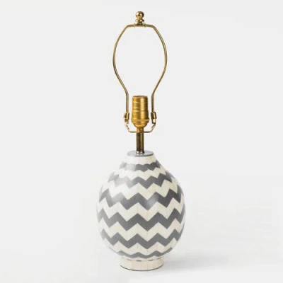Mela Artisans Grey Herringbone Table Lamp