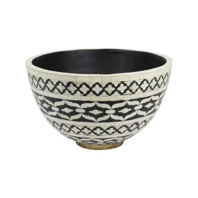 Mela Artisans Imperial Beauty Decorative Bowl In Black,beige