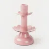 Mela Artisans Lotus Bloom Tapered Pink Candleholders Large