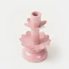 Mela Artisans Lotus Bloom Tapered Pink Candleholders Small
