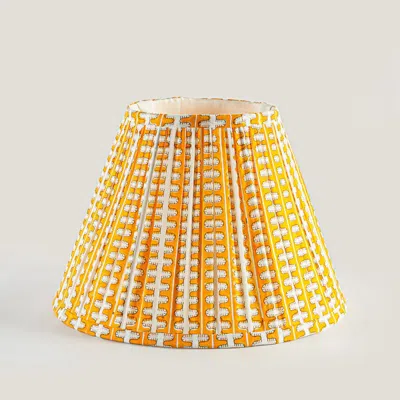 Mela Artisans Meadow Striped Handblocked Lampshade In Yellow