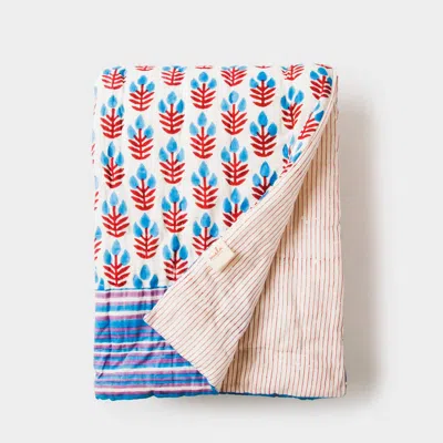 Mela Artisans Meadow Throw Blanket In Blue