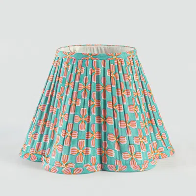 Mela Artisans Petals Handblocked Lampshade In Green