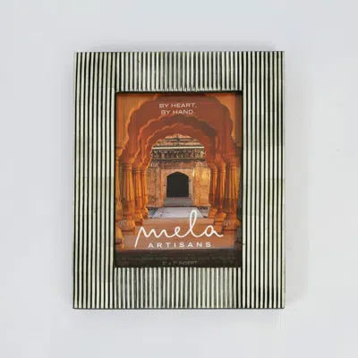 Mela Artisans Pinstripe Photo Frame Gift Box Set In Green