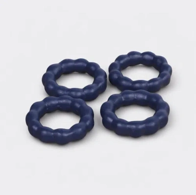 Mela Artisans Raatriti Handcrafted Napkin Rings Gift Box Set In Blue