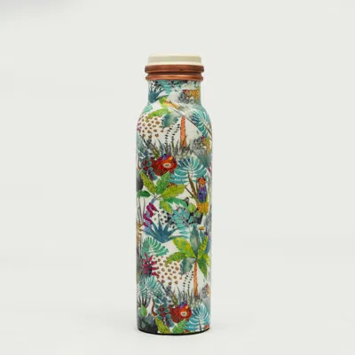 Mela Artisans Rainforest Bloom Copper Water Bottle In Multi