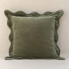 Mela Artisans Scallop Velvet Pillow In Green