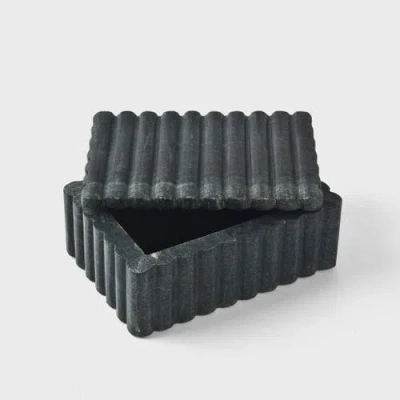 Mela Artisans Sculpted Marble Box In Silver