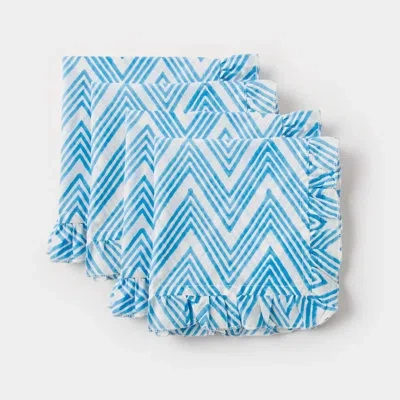 Mela Artisans Set Of 4 Zig Zag Ruffled Napkins