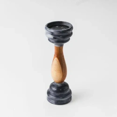 Mela Artisans Signature Pillar Candleholders In Brown