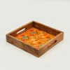 Mela Artisans Sunburst Bloom Inlay Tray In Multi