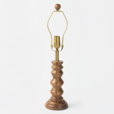 Mela Artisans Turner Wooden Lamp Stand In Brown